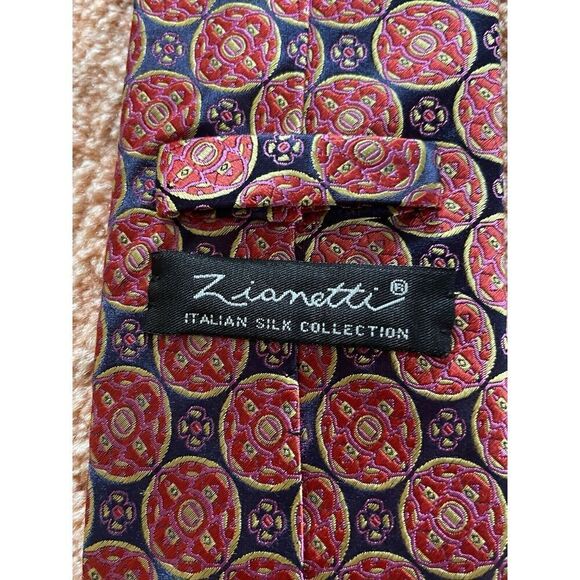 Zianetti Italian Silk Collection Men’s Multi Color Tie - Picture 3 of 5